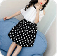 2 piece polka dot dress and Hat