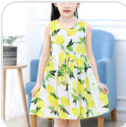 Girl Fruit print Chiffon Dress